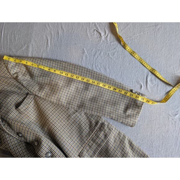 Raspinni uomo Houndstooth Plaid 6 Button 46L Wool Blazer Brown/Blue - Picture 12 of 15